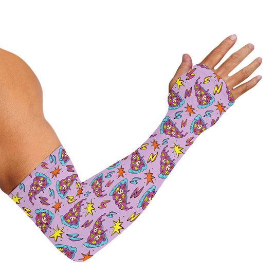 Psychedelic Pizza Pattern Print Sun Protection Arm Sleeves