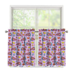 Psychedelic Pizza Pattern Print Tier Curtains