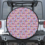 Psychedelic Pizza Pattern Print Tire Cover