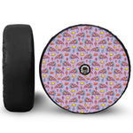 Psychedelic Pizza Pattern Print Tire Cover With Camera Hole