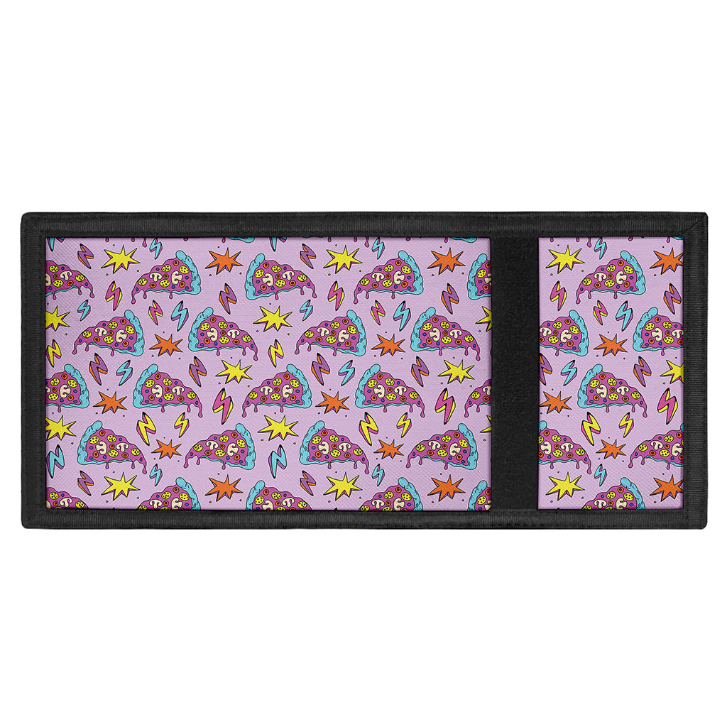 Psychedelic Pizza Pattern Print Trifold Wallet
