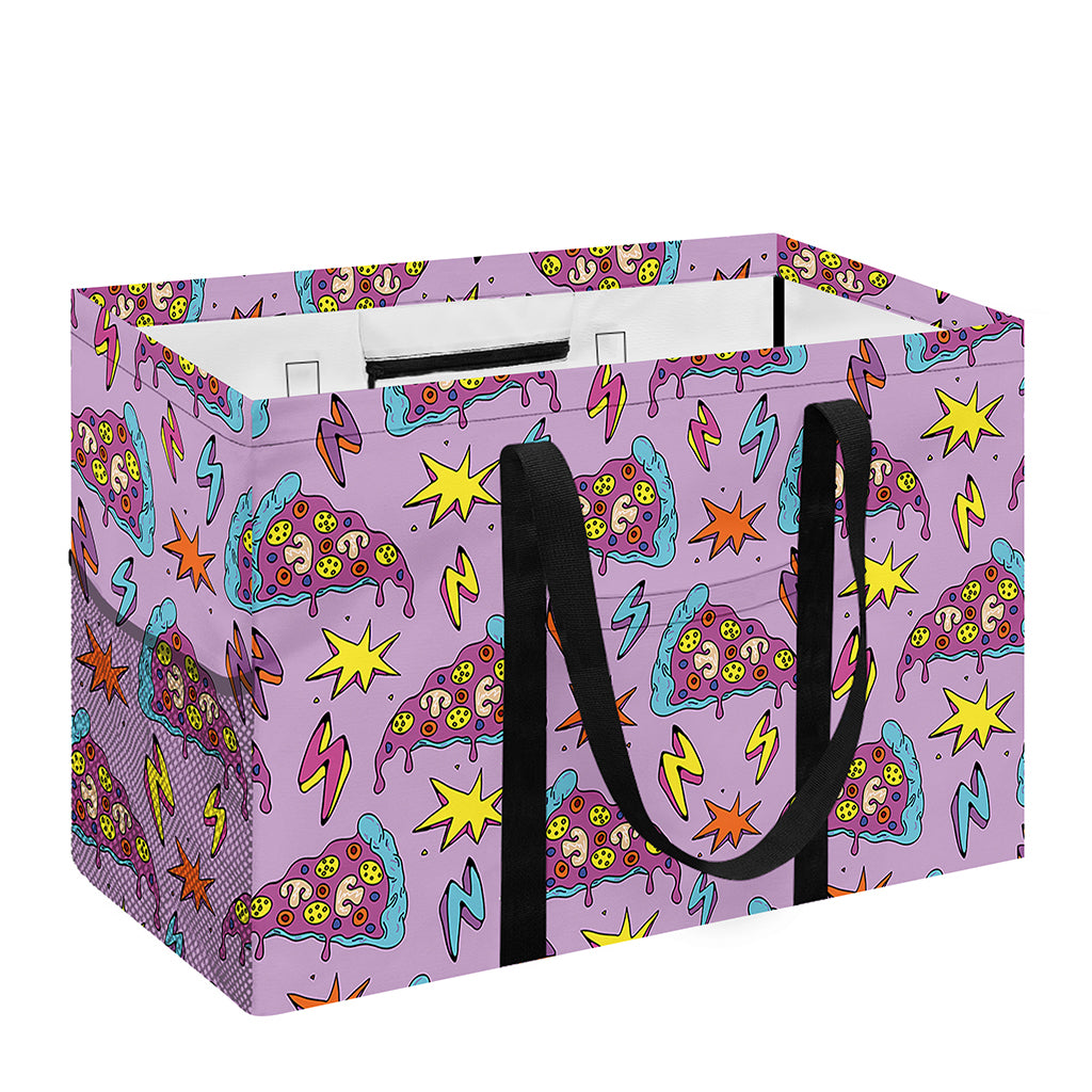 Psychedelic Pizza Pattern Print Utility Tote Bag