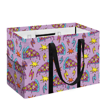 Psychedelic Pizza Pattern Print Utility Tote Bag