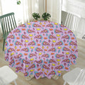 Psychedelic Pizza Pattern Print Waterproof Round Tablecloth