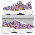 Psychedelic Pizza Pattern Print White Chunky Shoes