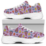 Psychedelic Pizza Pattern Print White Chunky Shoes