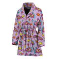 Psychedelic Pizza Pattern Print Women's Bathrobe