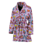 Psychedelic Pizza Pattern Print Women's Bathrobe