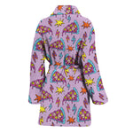Psychedelic Pizza Pattern Print Women's Bathrobe
