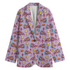 Psychedelic Pizza Pattern Print Women's Blazer