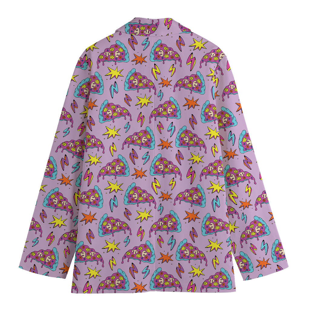 Psychedelic Pizza Pattern Print Women's Blazer