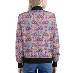 Psychedelic Pizza Pattern Print Women's Bomber Jacket