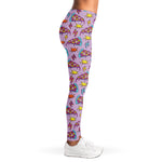 Psychedelic Pizza Pattern Print Women's Leggings