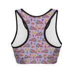 Psychedelic Pizza Pattern Print Women's Sports Bra