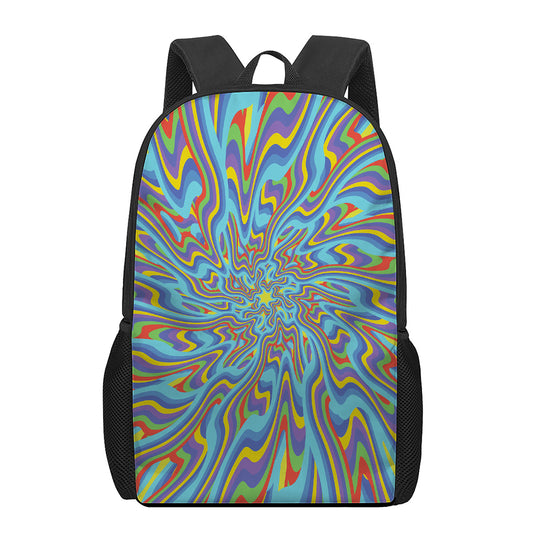Psychedelic Print 17 Inch Backpack