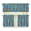 Psychedelic Print 3 Piece Kitchen Curtains