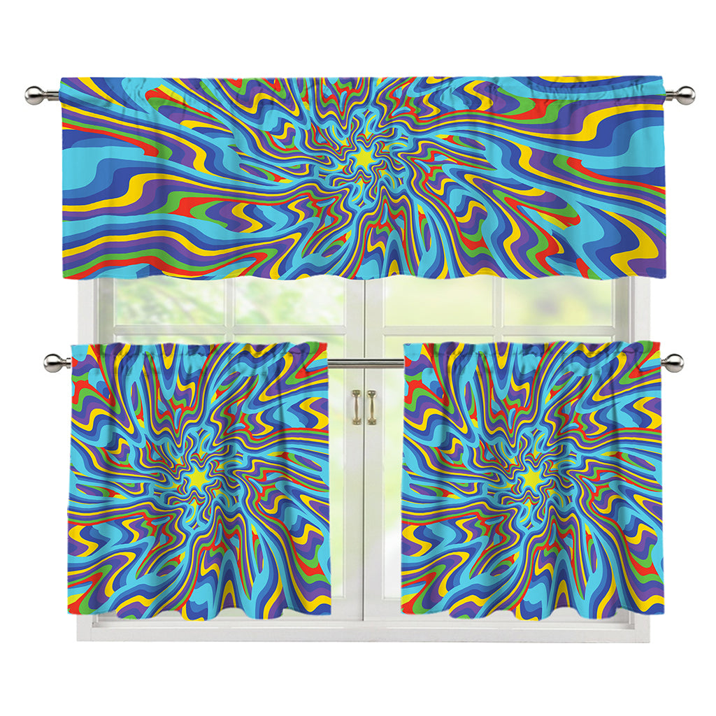 Psychedelic Print 3 Piece Kitchen Curtains