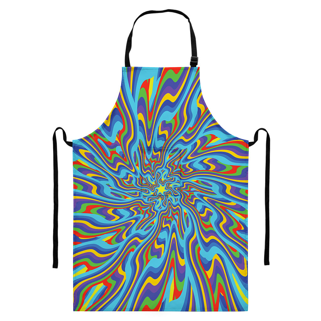 Psychedelic Print Bib Apron With Pocket
