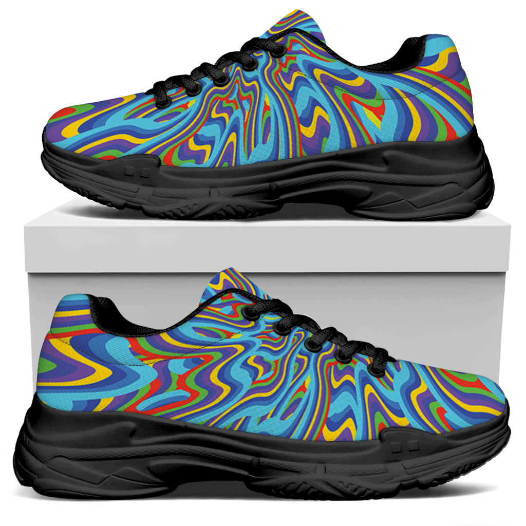Psychedelic Print Black Chunky Shoes