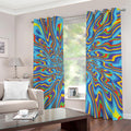 Psychedelic Print Dimout Grommet Curtains