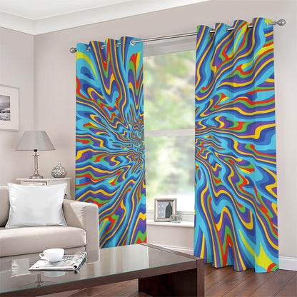 Psychedelic Print Blackout Grommet Curtains