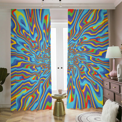Psychedelic Print Blackout Pencil Pleat Curtains