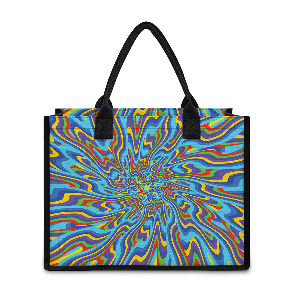 Psychedelic Print Canvas Tote Bag
