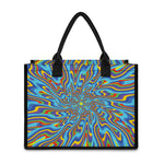 Psychedelic Print Canvas Tote Bag