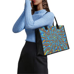 Psychedelic Print Canvas Tote Bag