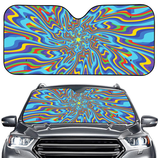 Psychedelic Print Car Windshield Sun Shade