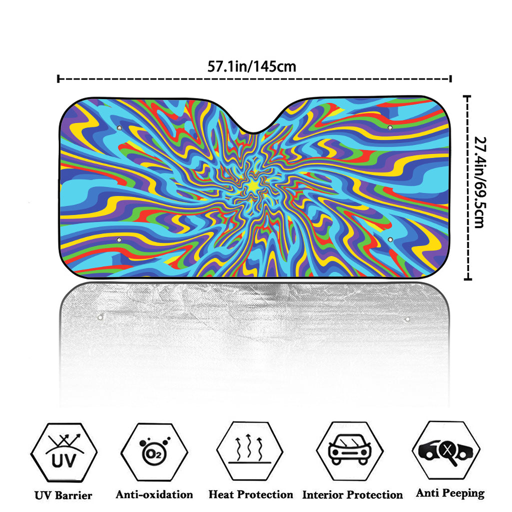 Psychedelic Print Car Windshield Sun Shade