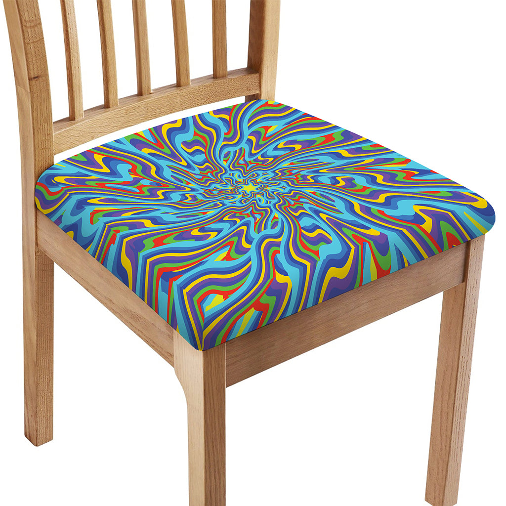Psychedelic Print Chair Cushion Cover