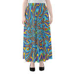 Psychedelic Print Chiffon Maxi Skirt