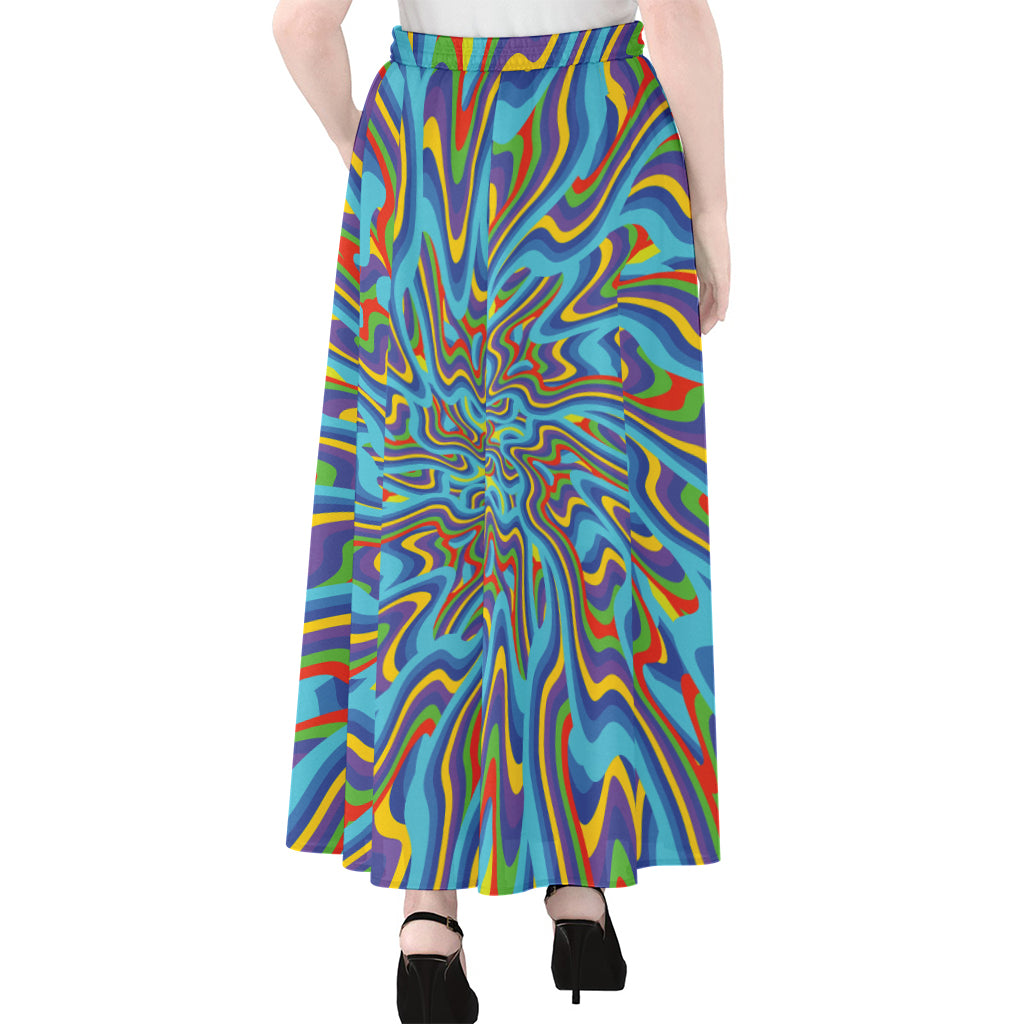 Psychedelic Print Chiffon Maxi Skirt