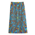 Psychedelic Print Cotton Front Slit Maxi Skirt