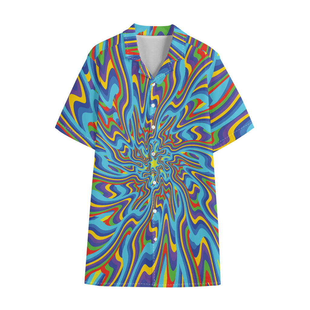 Psychedelic Print Cotton Hawaiian Shirt
