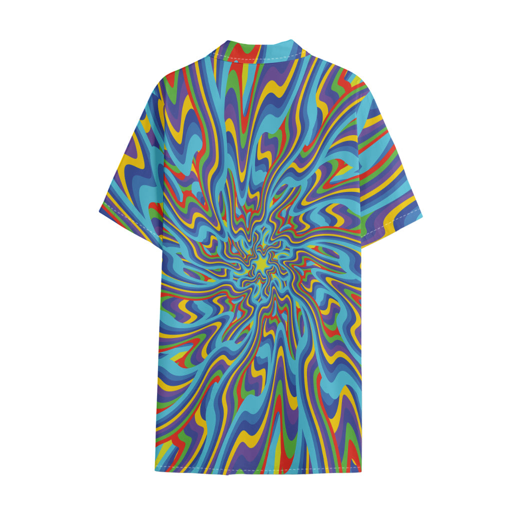 Psychedelic Print Cotton Hawaiian Shirt