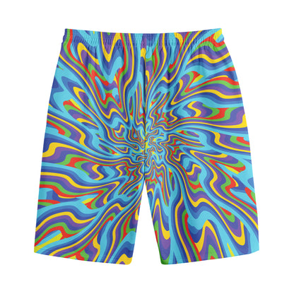 Psychedelic Print Cotton Shorts