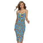 Psychedelic Print Cross Back Cami Dress