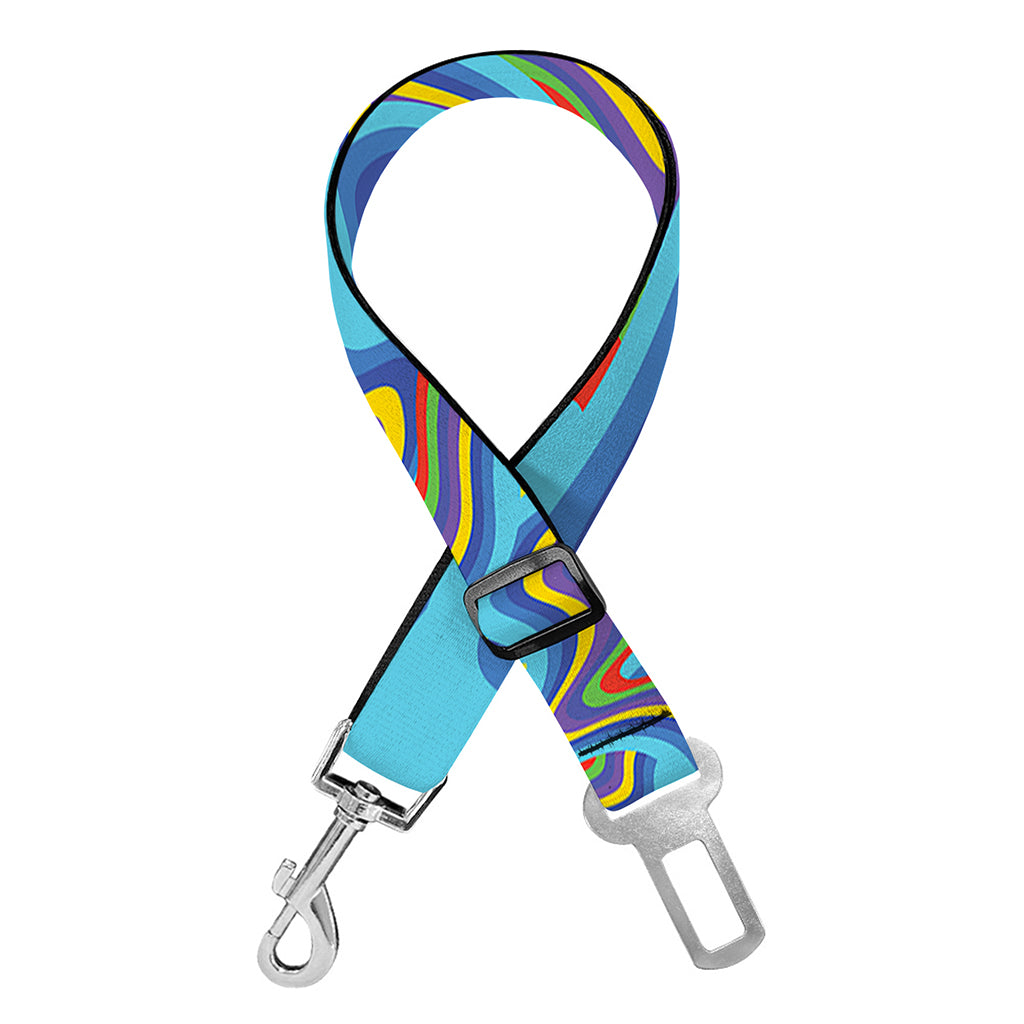 Psychedelic Print Dog Seat Belt