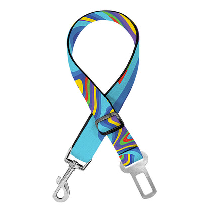 Psychedelic Print Dog Seat Belt