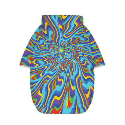 Psychedelic Print Dog Zip Up Hoodie