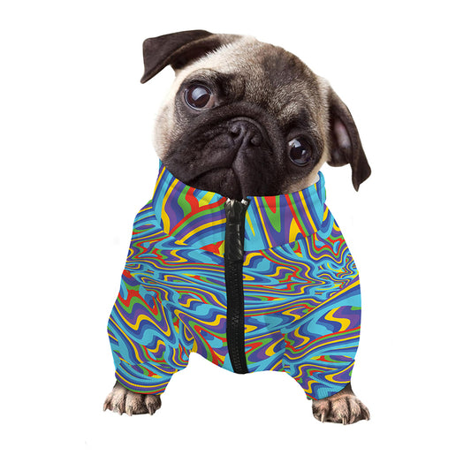 Psychedelic Print Dog Zip Up Jacket