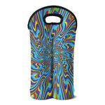 Psychedelic Print Double Neoprene Wine Tote