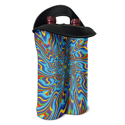 Psychedelic Print Double Neoprene Wine Tote