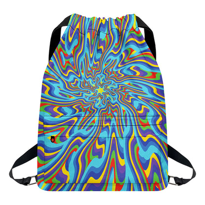 Psychedelic Print Drawstring Backpack