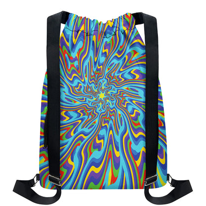 Psychedelic Print Drawstring Backpack