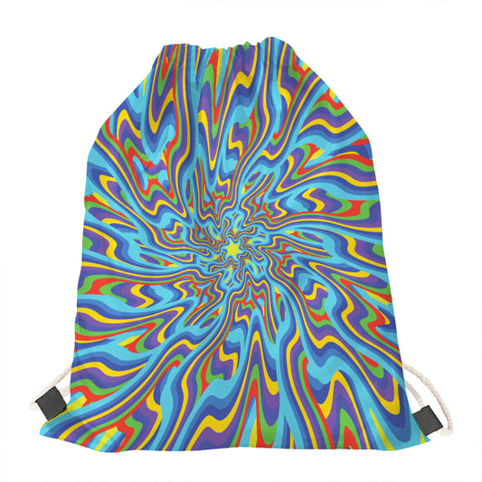 Psychedelic Print Drawstring Bag