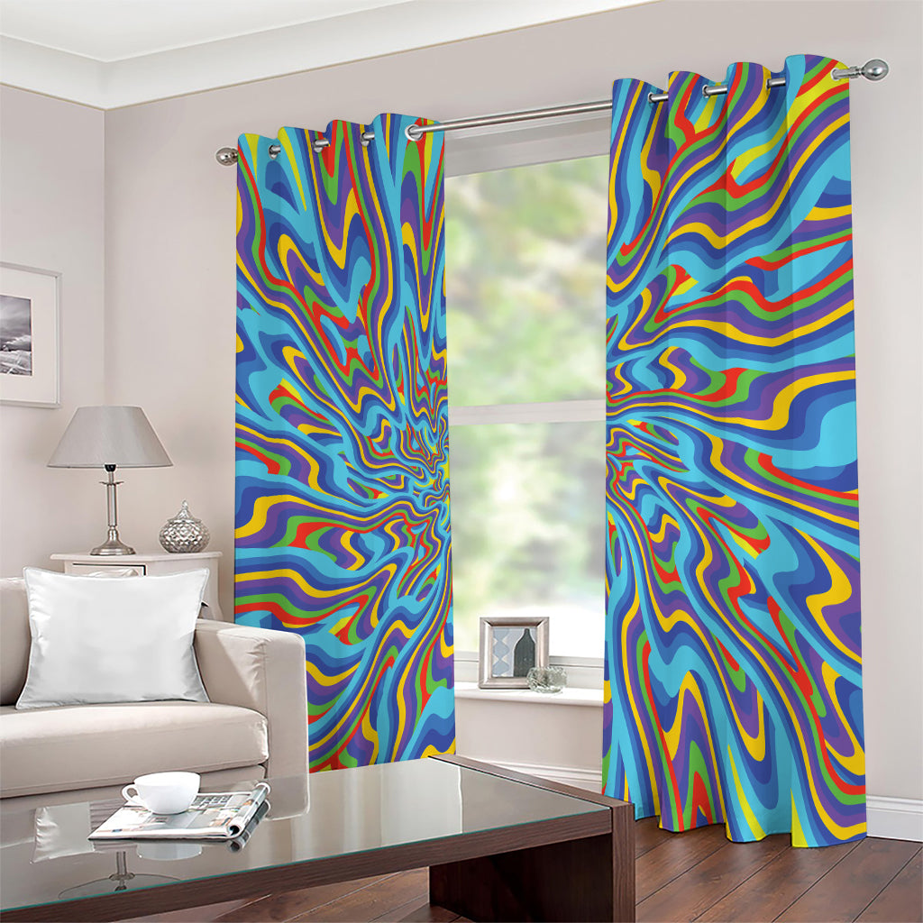 Psychedelic Print Extra Wide Grommet Curtains