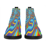 Psychedelic Print Flat Ankle Boots